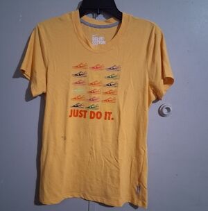 Nike Yellow Graphic Tee with Slogan